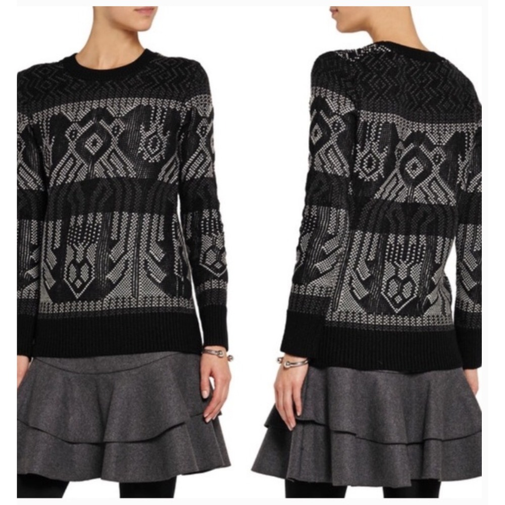 J. Crew mixed stitch blanket sweater‎  SZ  M
